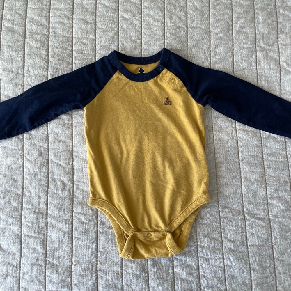 Baby Gap Yellow and Navy Onesie